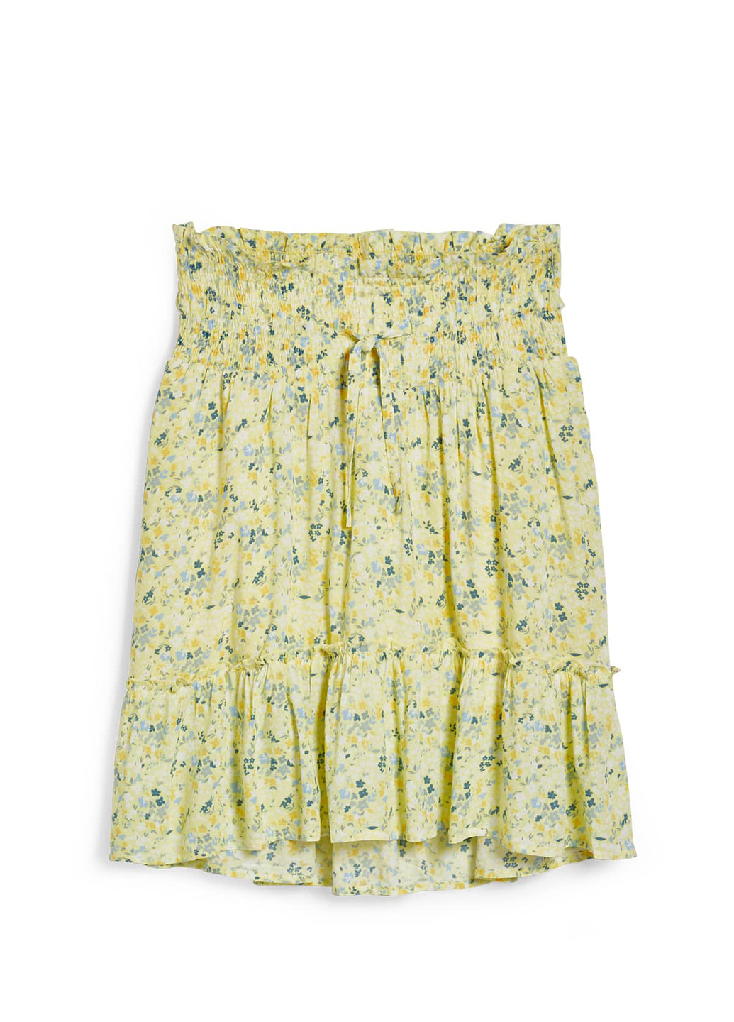 Желтая кэжуал цветочной расцветки юбка C&A а-силуэта (трапеция)