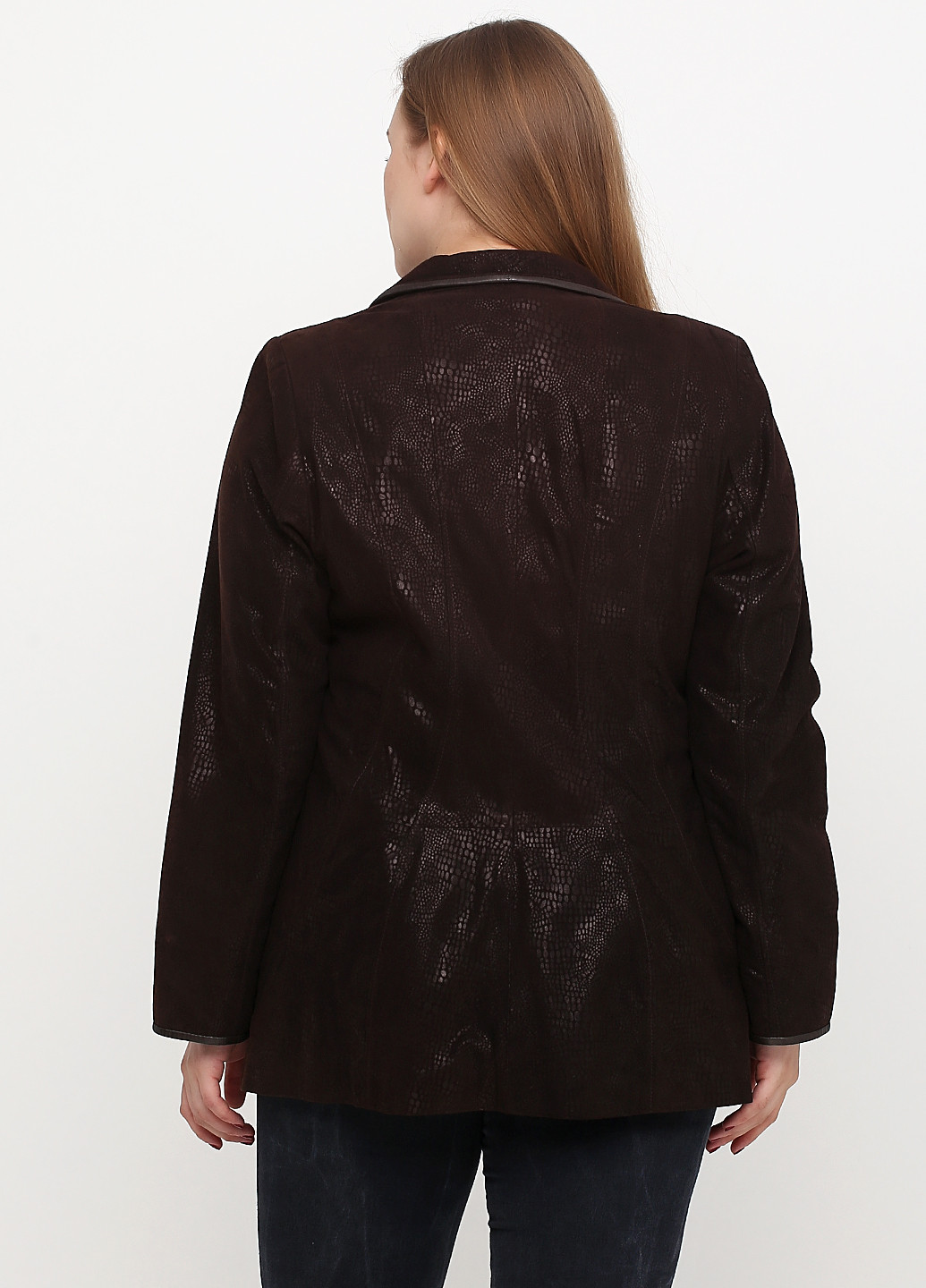 Темно-коричневая демисезонная куртка замшевая Dellatore