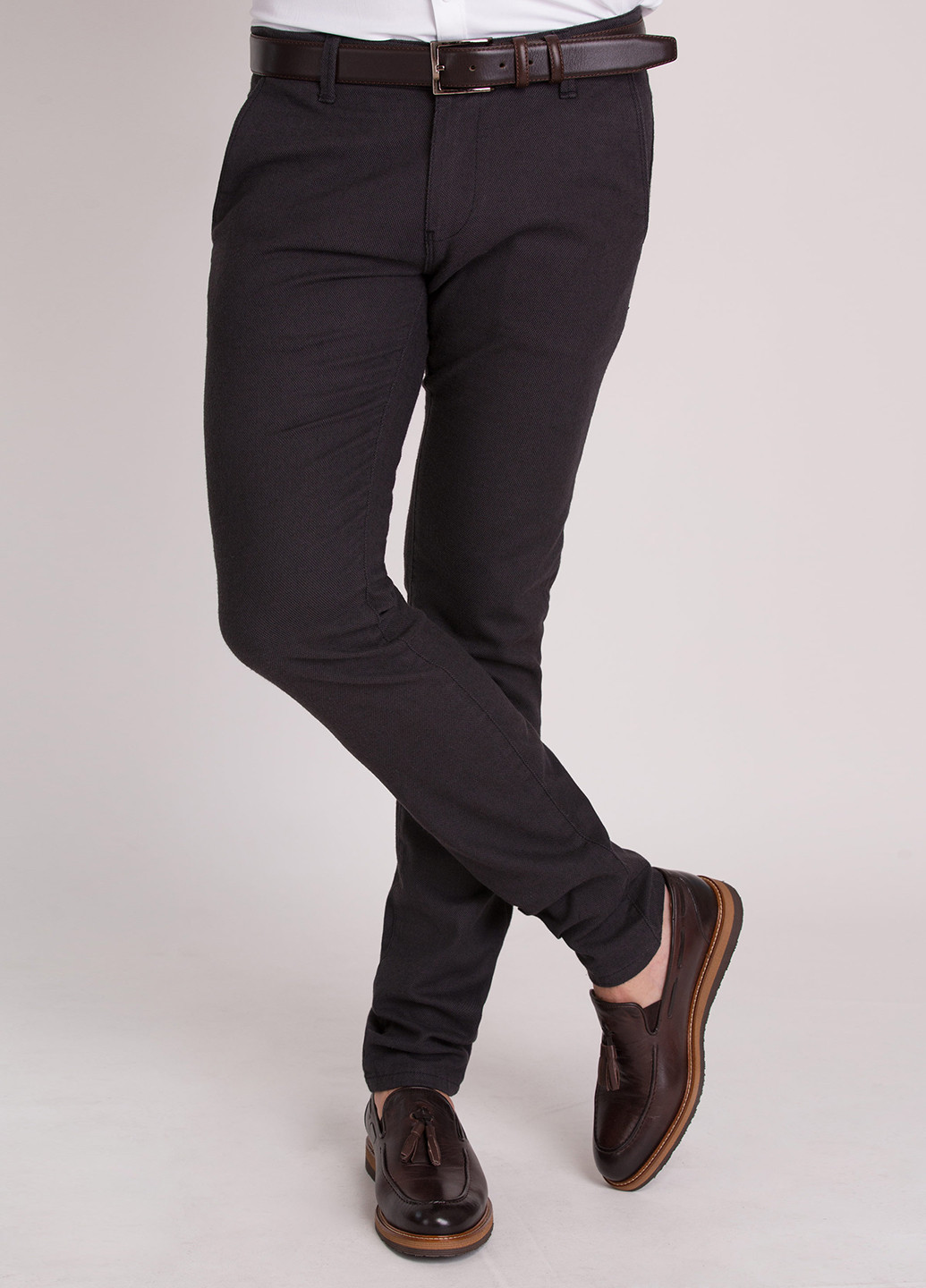 Коричневые классические демисезонные зауженные брюки Trend Collection