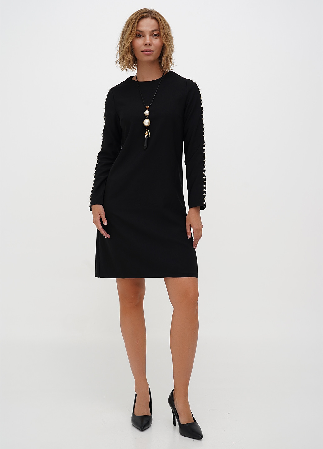 Чорна кежуал сукня Sassofono однотонна