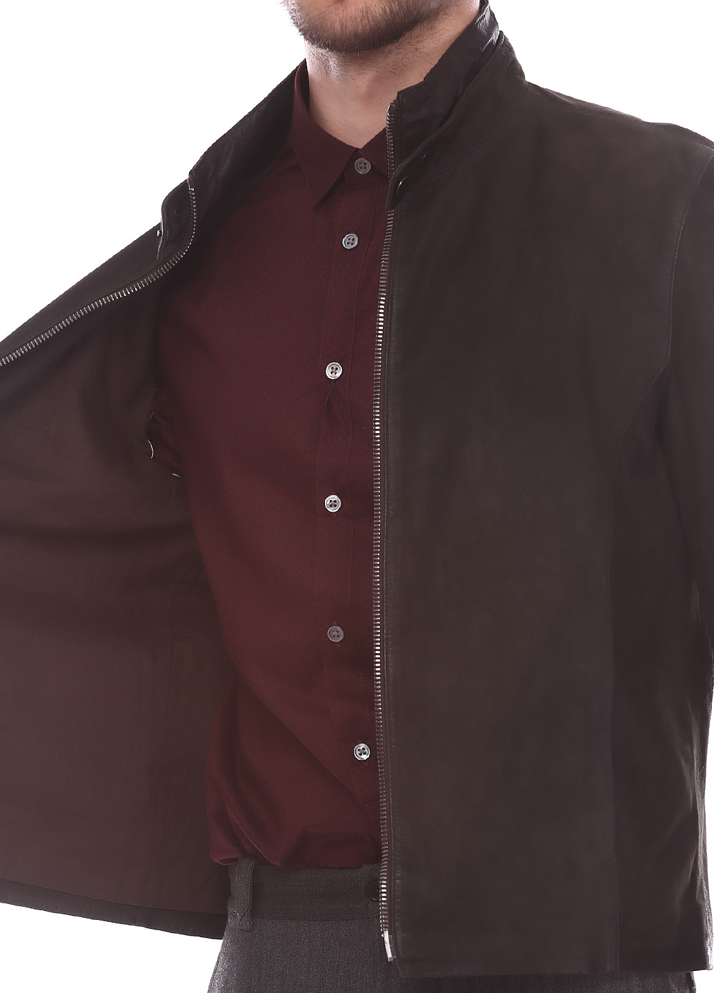 Темно-коричнева демісезонна куртка John Varvatos