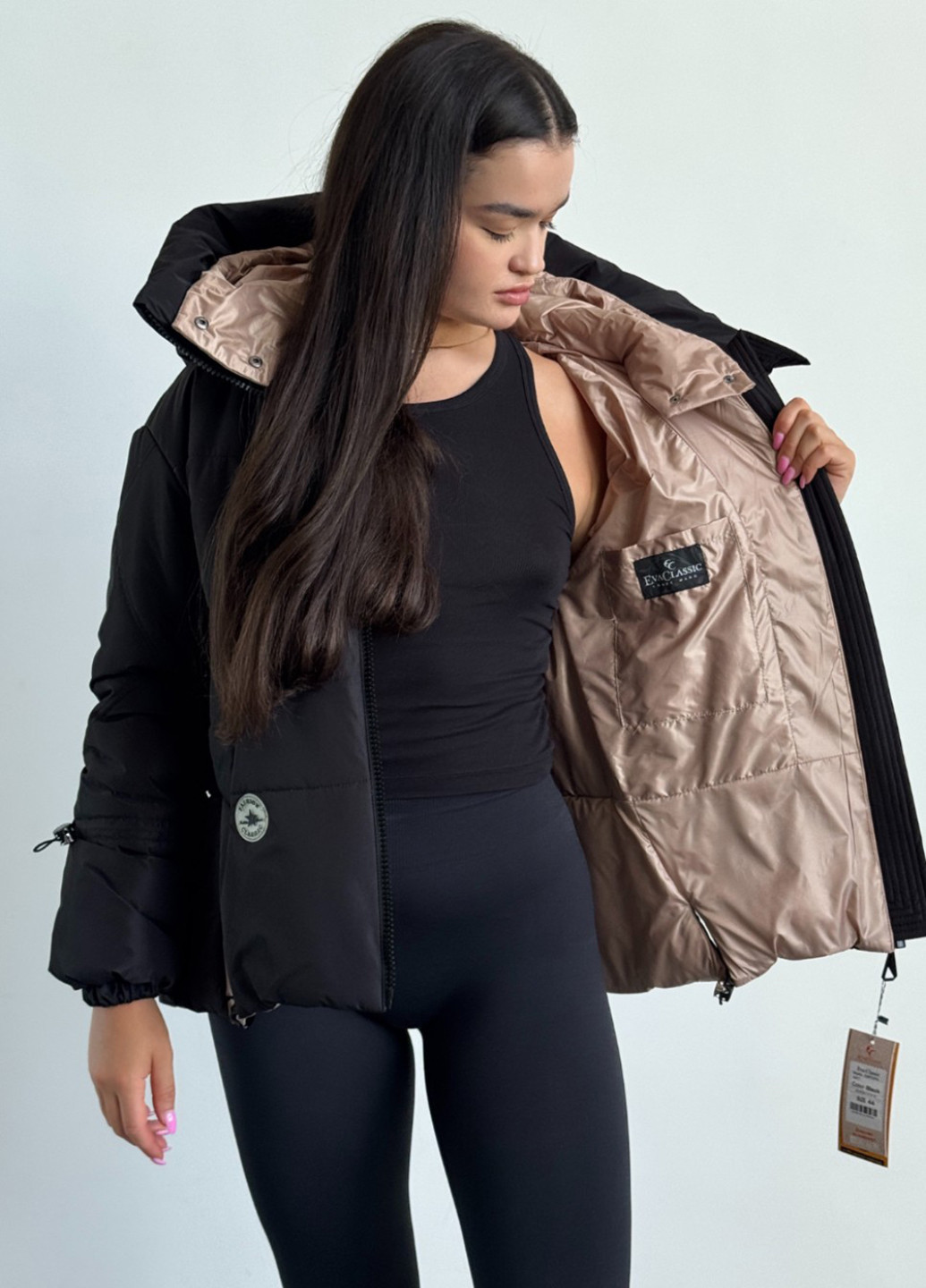 Черная демисезонная куртка Eva Classic