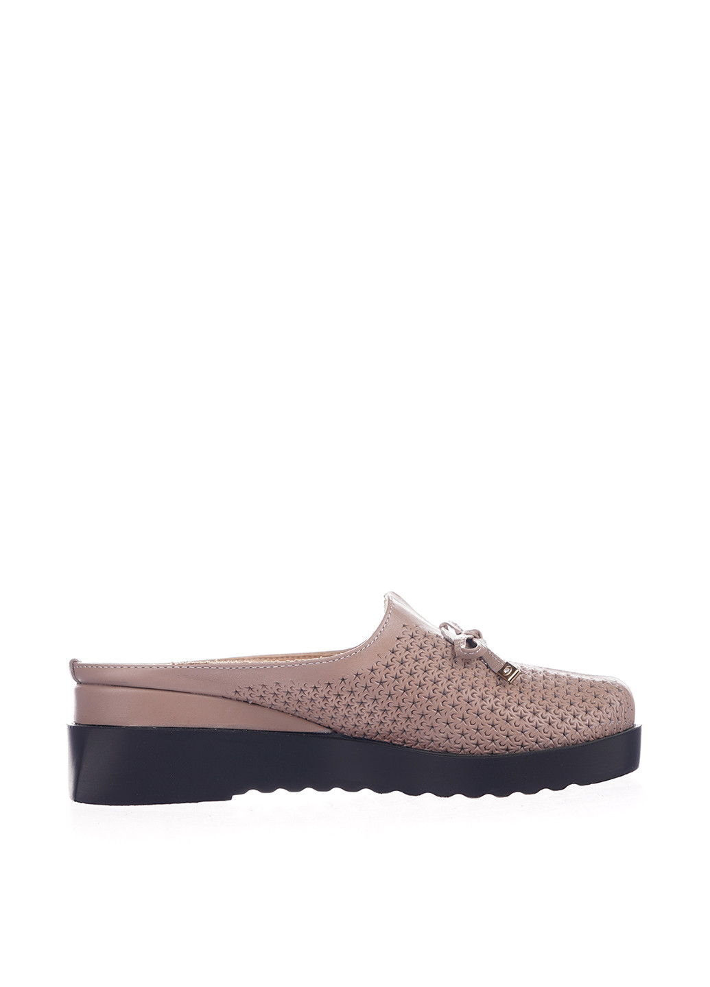 Бежевые сабо Sherlock Soon без каблука с перфорацией, с бантом