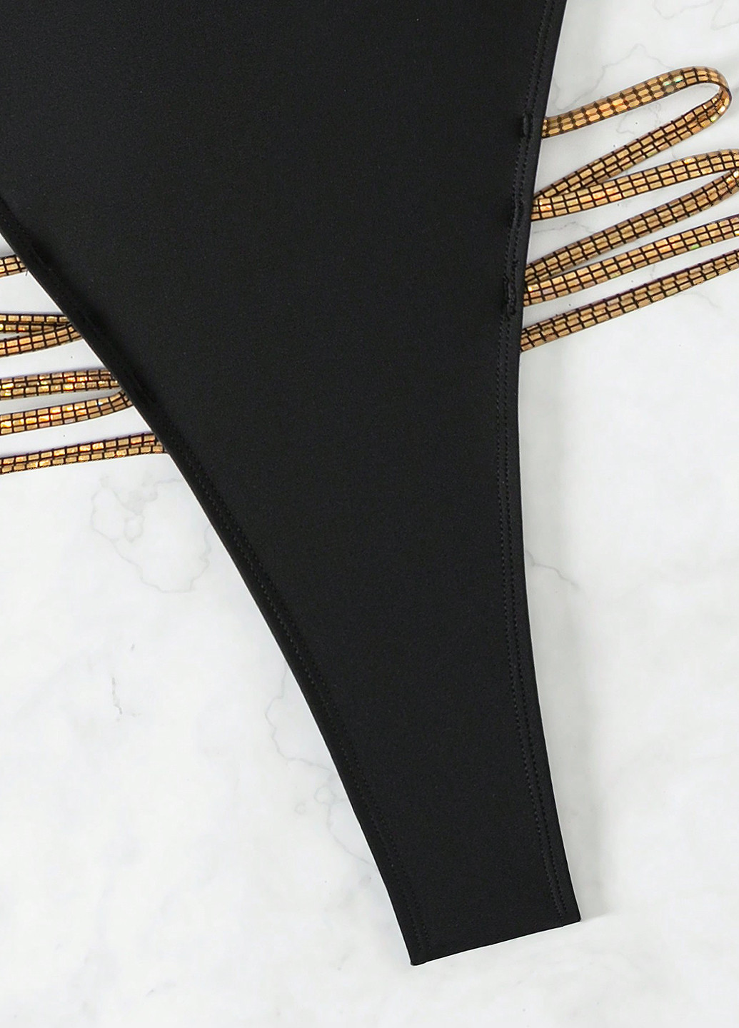 Черный летний купальник слитный SHEIN