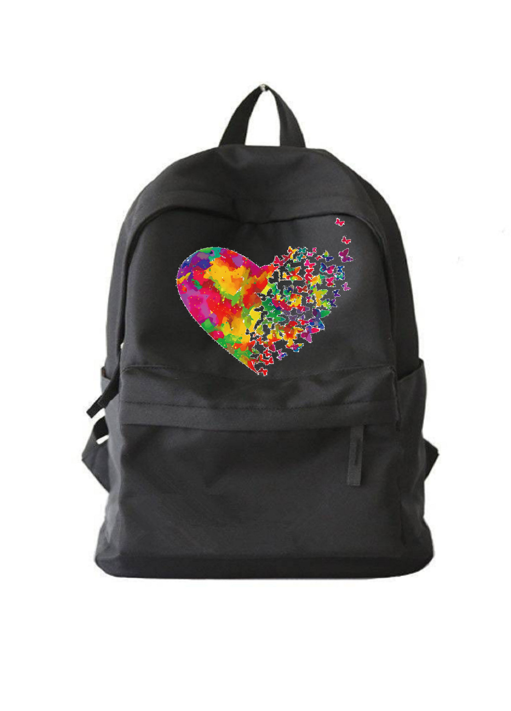 Рюкзак городской черный с сердцем No Brand (255411923)