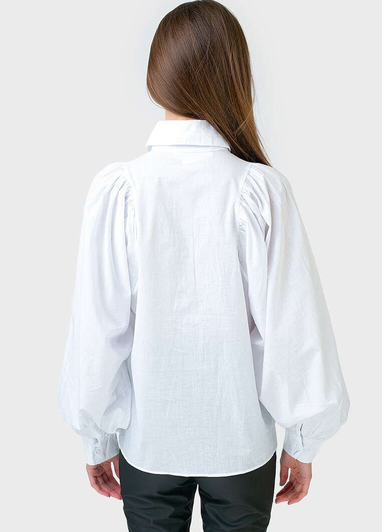 Белая кэжуал рубашка однотонная NEVER MORE