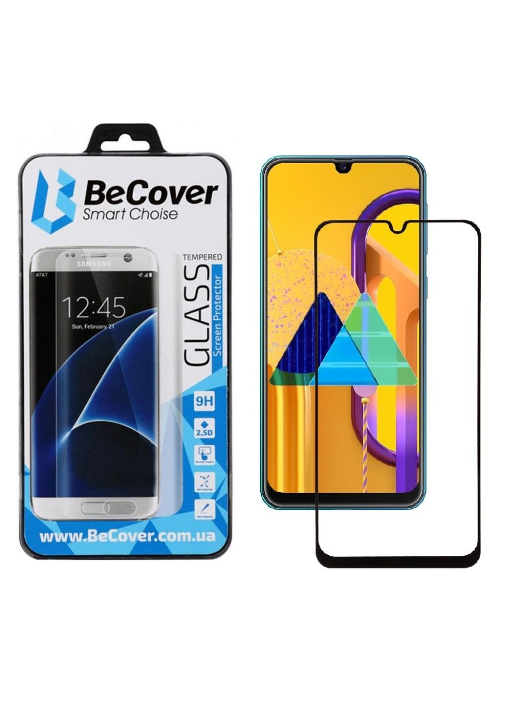 Стекло защитное Samsung Galaxy M21 SM-M215 / M30s SM-M307 Black (704109) BeCover (249599343)