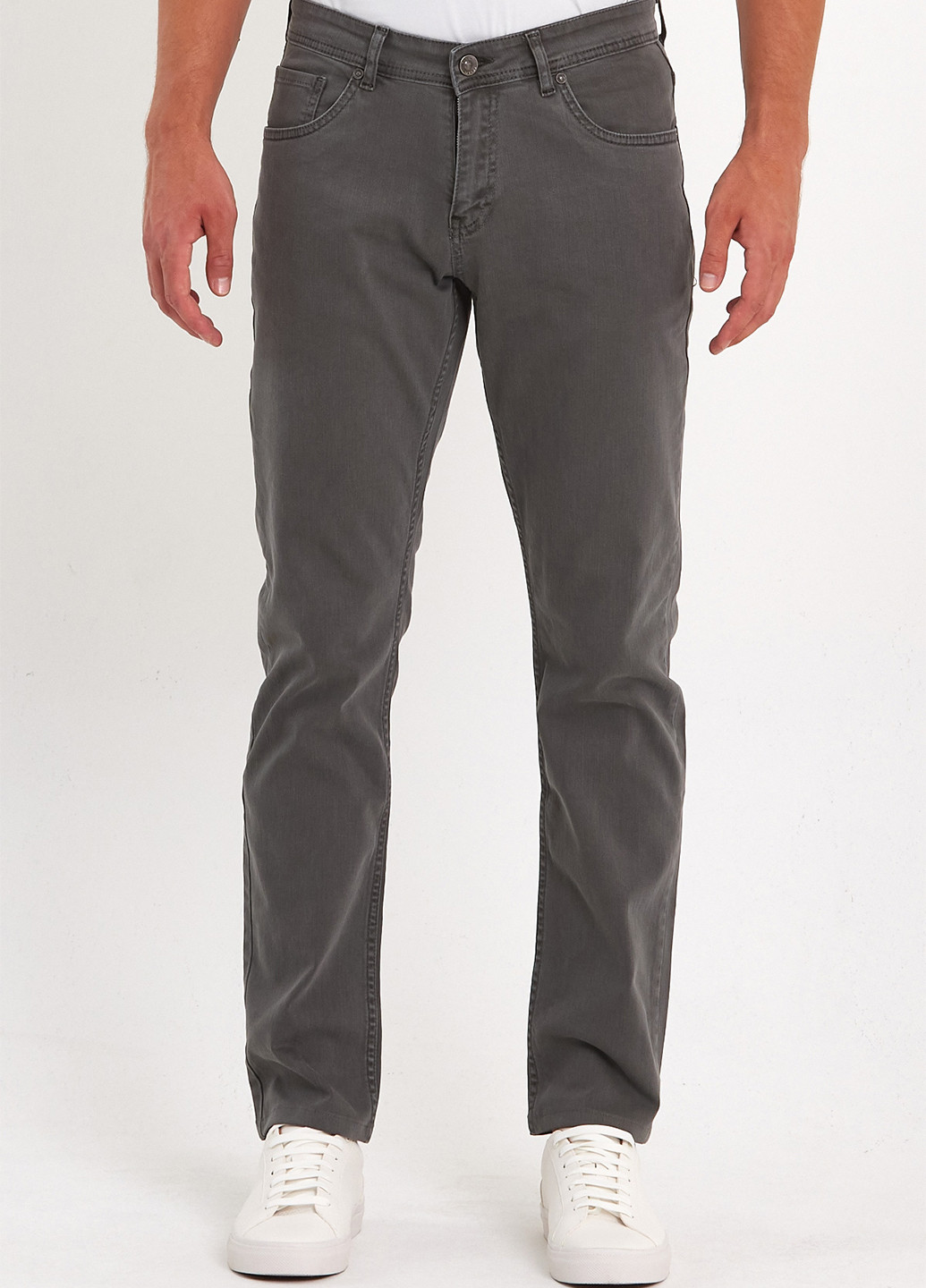 Серо-коричневые демисезонные регюлар фит джинсы Trend Collection