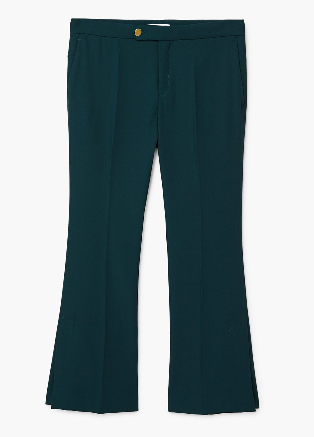 Темно-зеленые кэжуал демисезонные укороченные брюки Mango