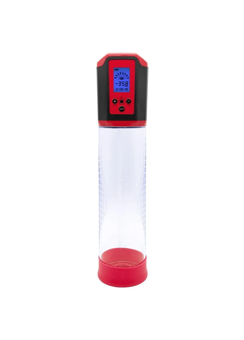 Автоматична вакуумна помпа Men Passion Pump Red, LED-табло, перезаряджувана, 8 режимів PowerUp (254785244)