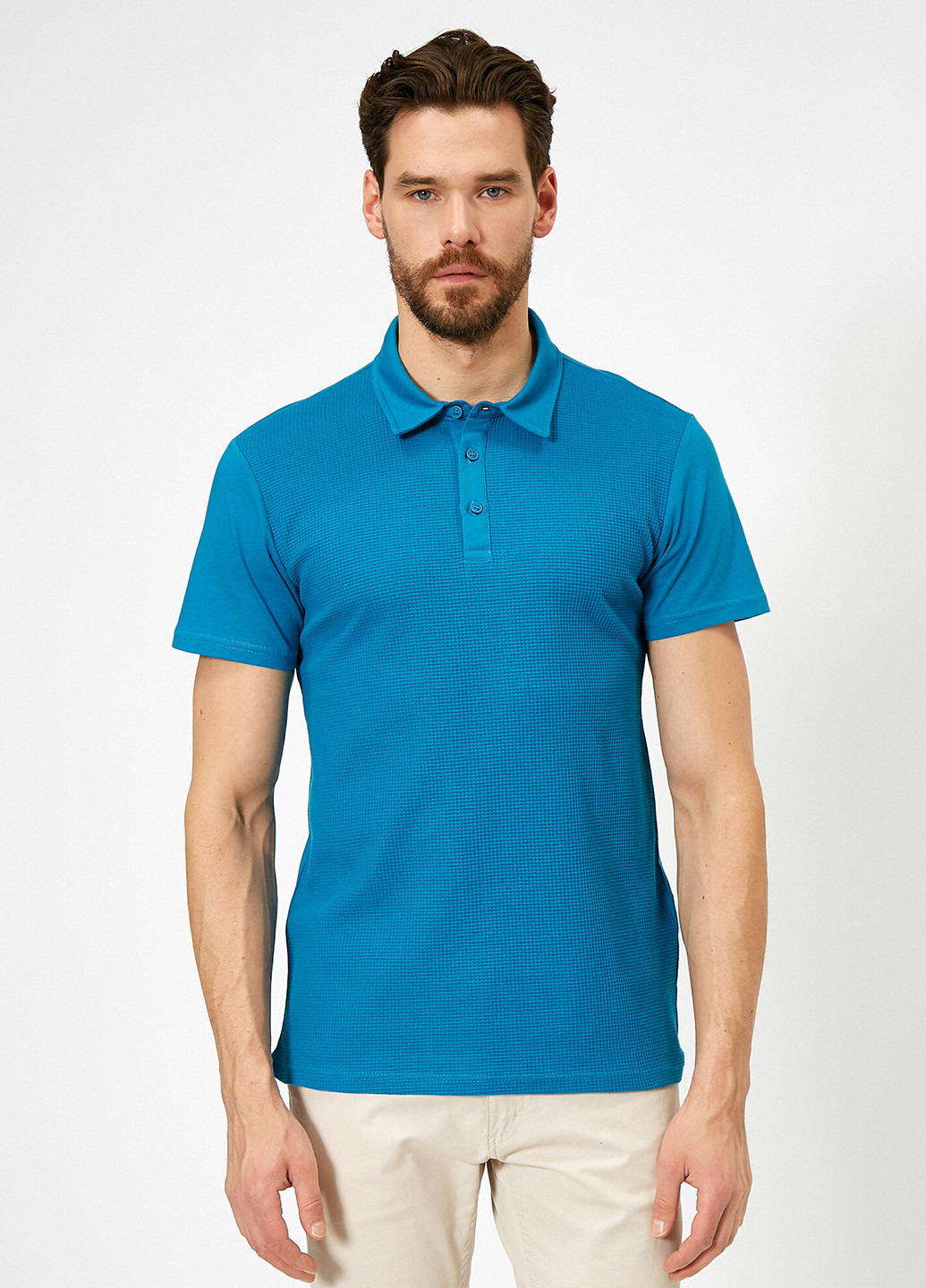 Синяя футболка-поло для мужчин KOTON однотонная