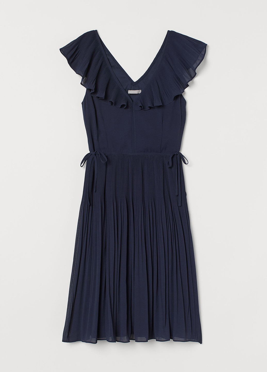 Темно-синя кежуал плаття, сукня плісована H&M однотонна