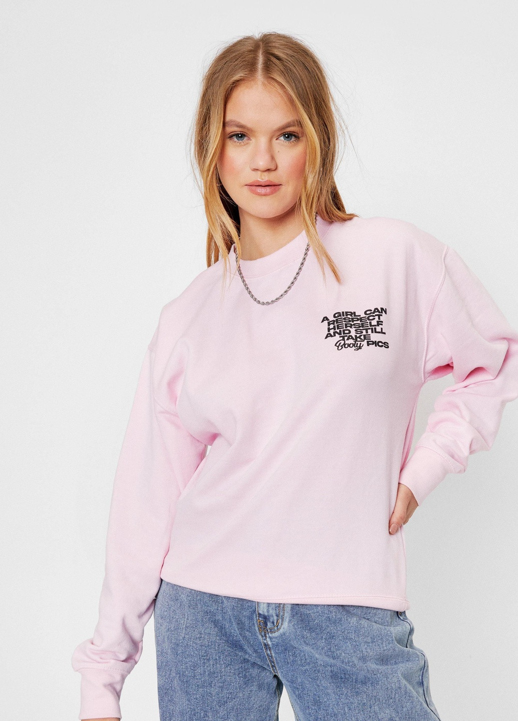 Рожевий світшот Nasty Gal напис (252154229)