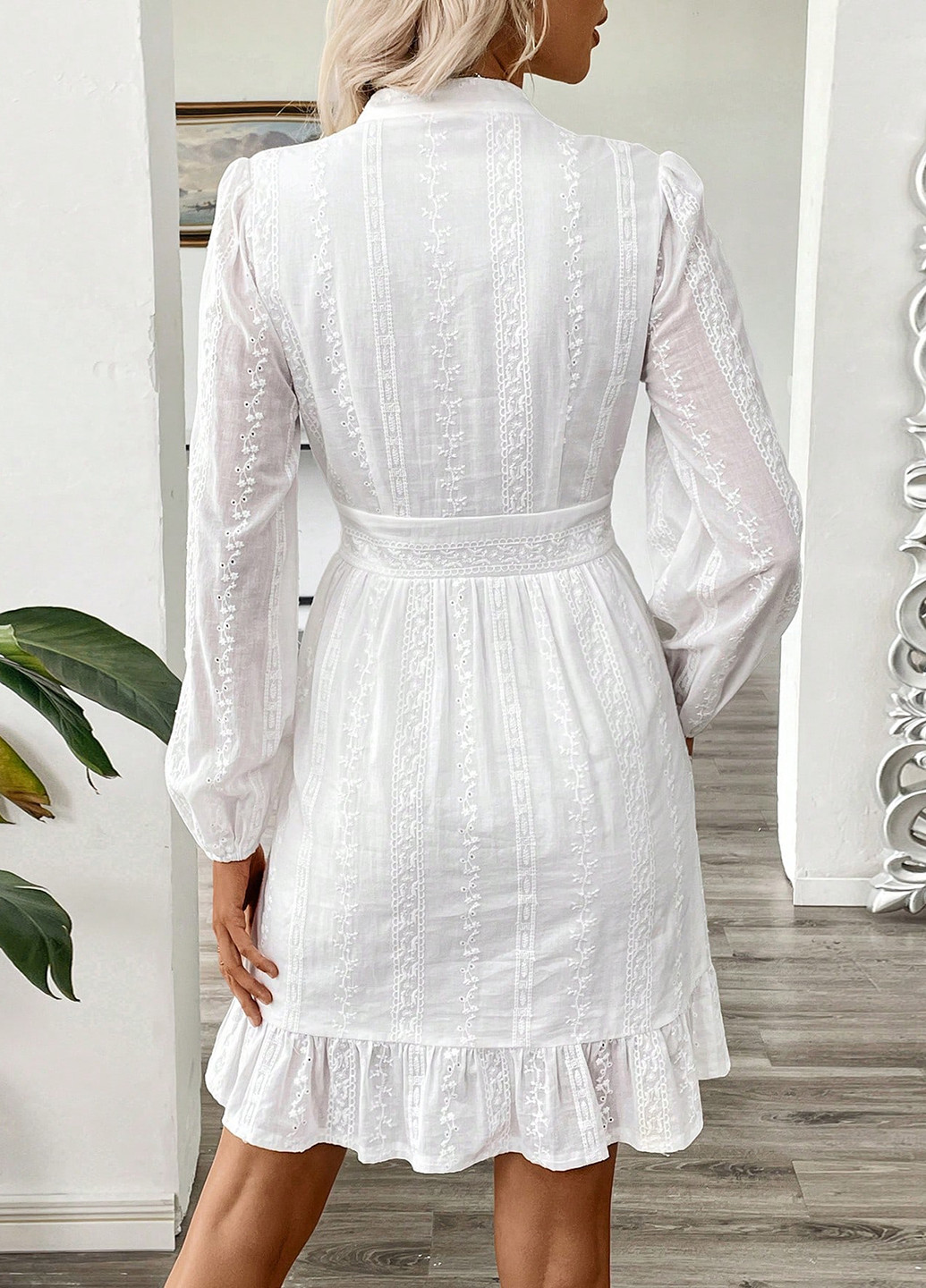 Білий святковий, кежуал сукня кльош SHEIN однотонна