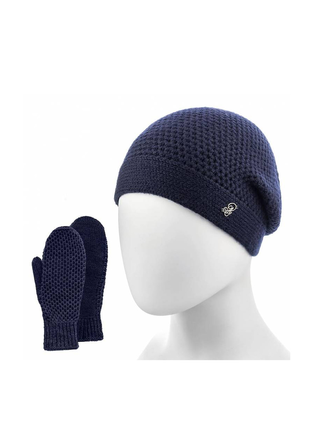 Темно-синий зимний комплект (шапка, рукавицы) Atrics