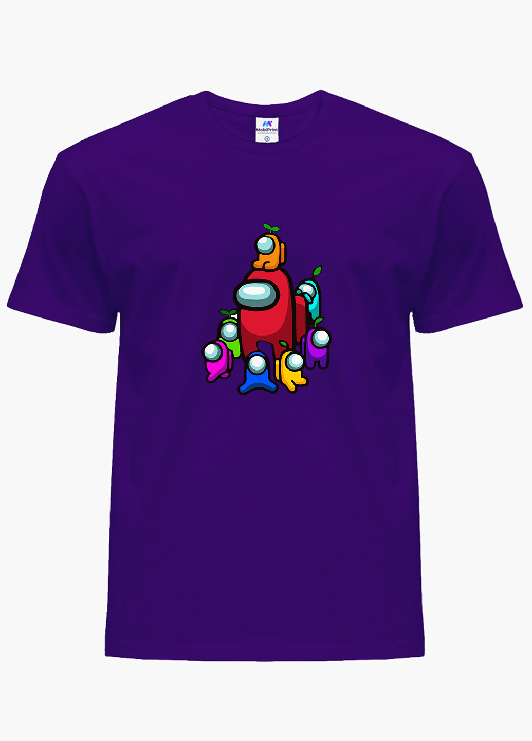 Фіолетова демісезонна футболка дитяча амонг ас (among us) (9224-2596) MobiPrint