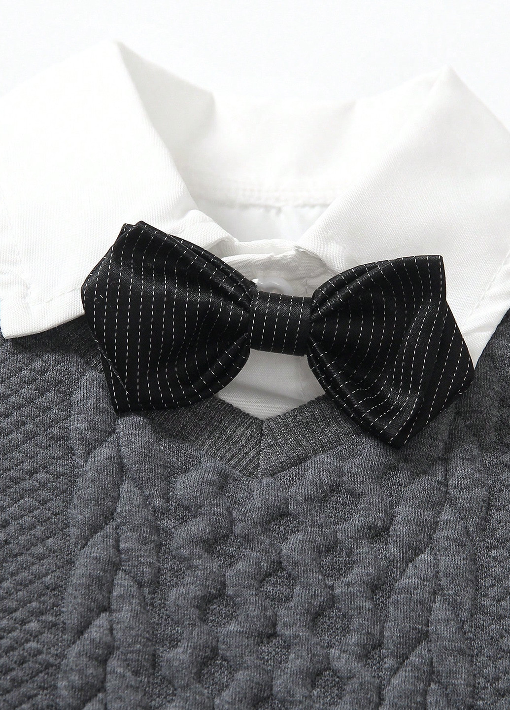 Серо-синий демисезонный комплект (свитер, брюки) SHEIN