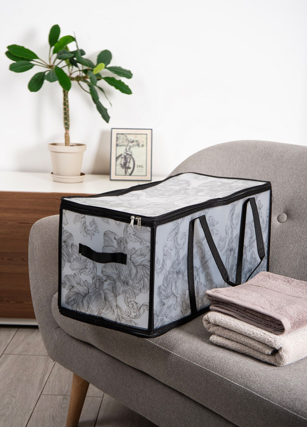 Кошик з кришкою та блискавкою, 60x30x30 см IDEA HOME (330253967)