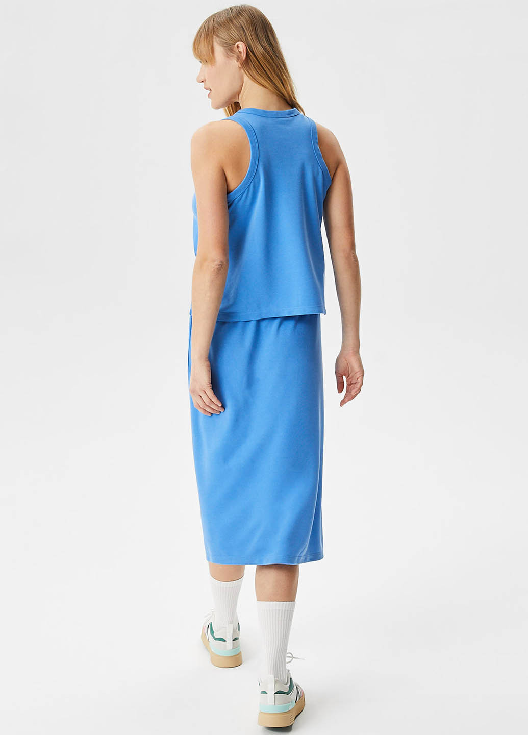 Синее кэжуал платье платье-майка Lacoste однотонное