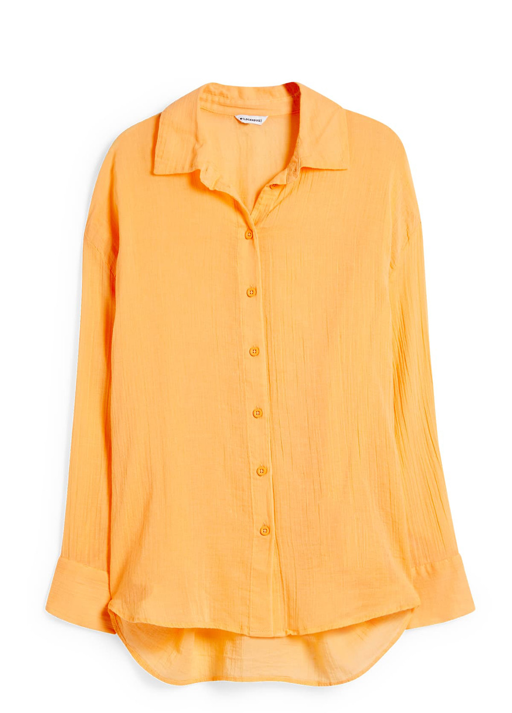 Оранжевая кэжуал рубашка однотонная C&A