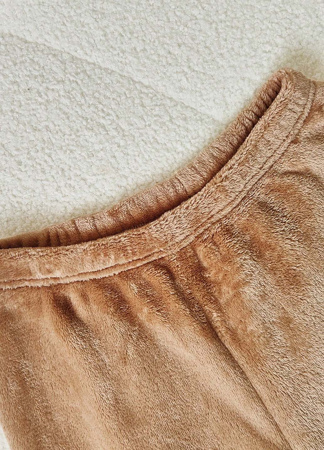 Коричневая зимняя пижама (свитшот, брюки) SHEIN