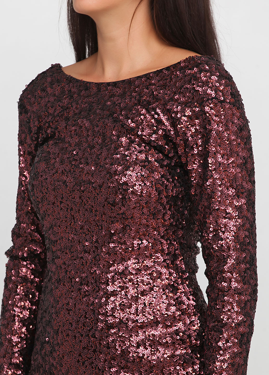 Темно-розовое коктейльное платье H&M однотонное