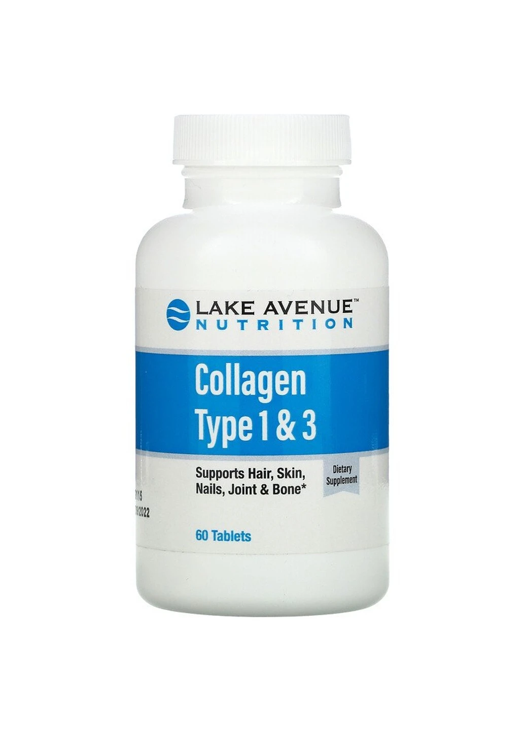Коллаген Hydrolyzed Collagen Type 1 & 3 1000 mg 60 таблеток Lake Avenue Nutrition (255407728)
