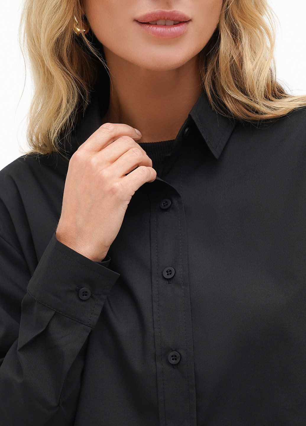 Черная кэжуал рубашка однотонная KASTA design