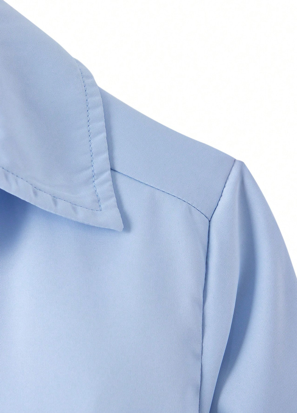 Светло-синяя однотонная блузка SHEIN демисезонная