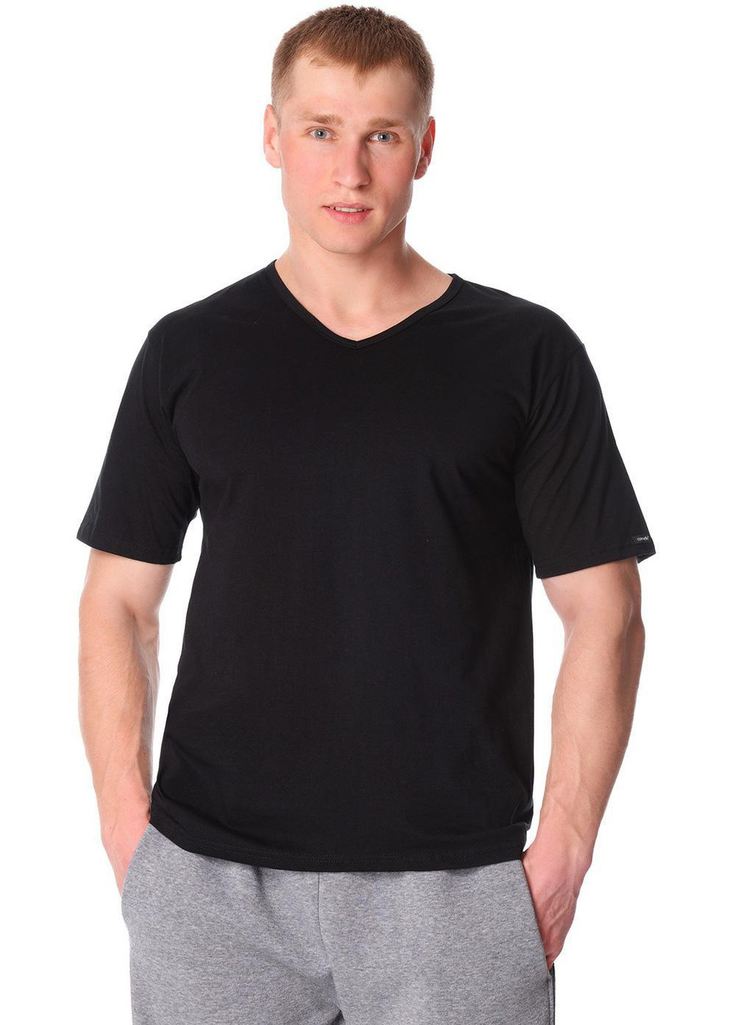 Чорна футболка чоловіча new 5xl чорний 201 Cornette