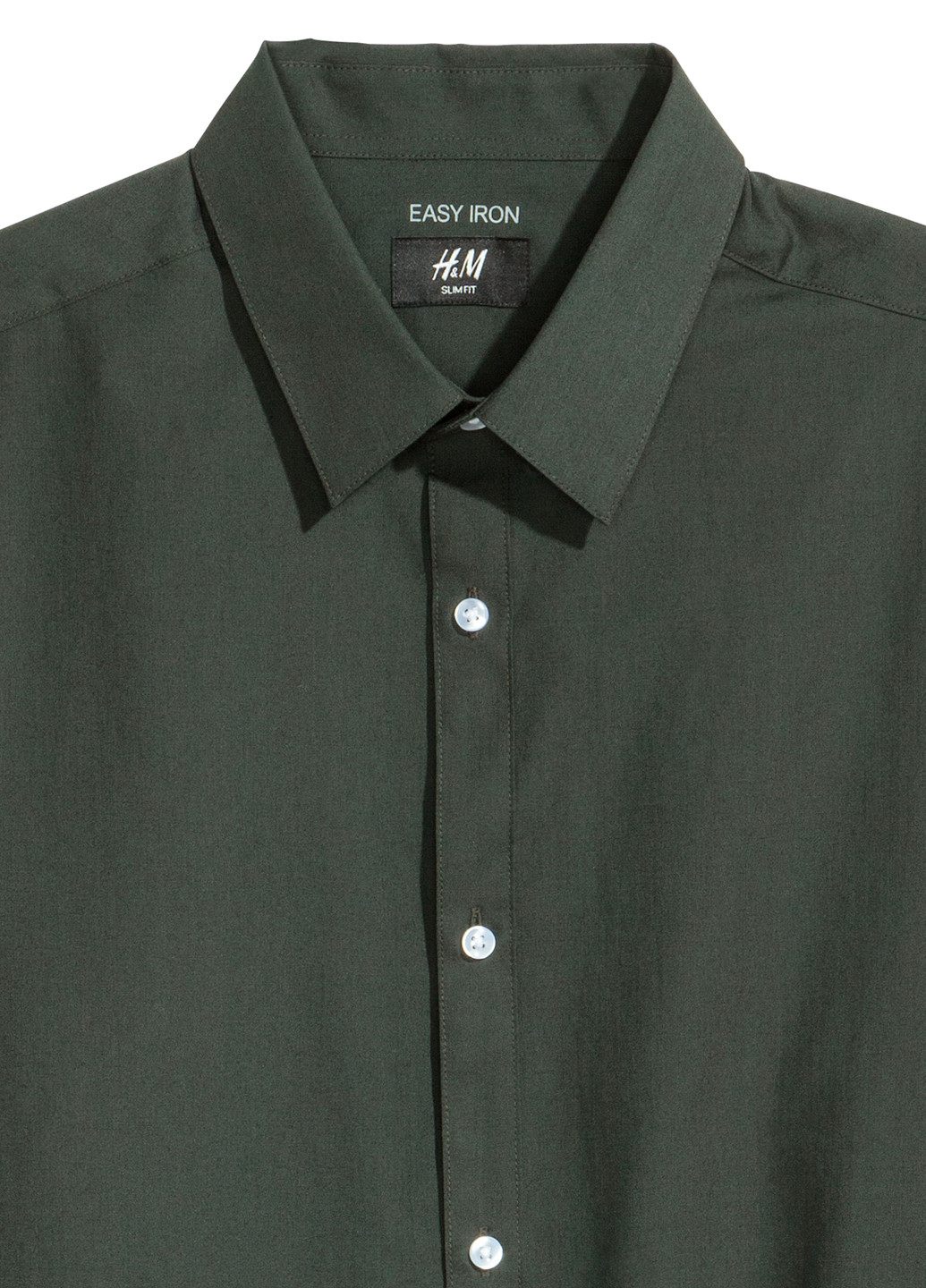 Темно-зеленая классическая рубашка H&M