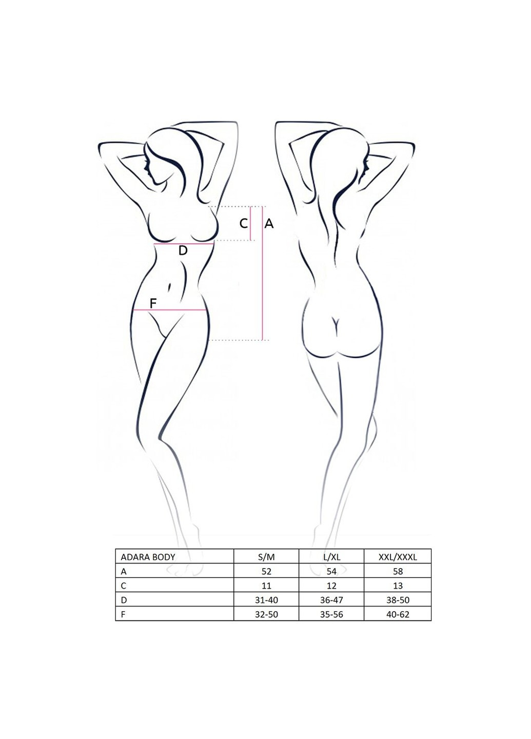 Боді монокіні ADARA BODY red XXL/XXXL - Passion (255457862)