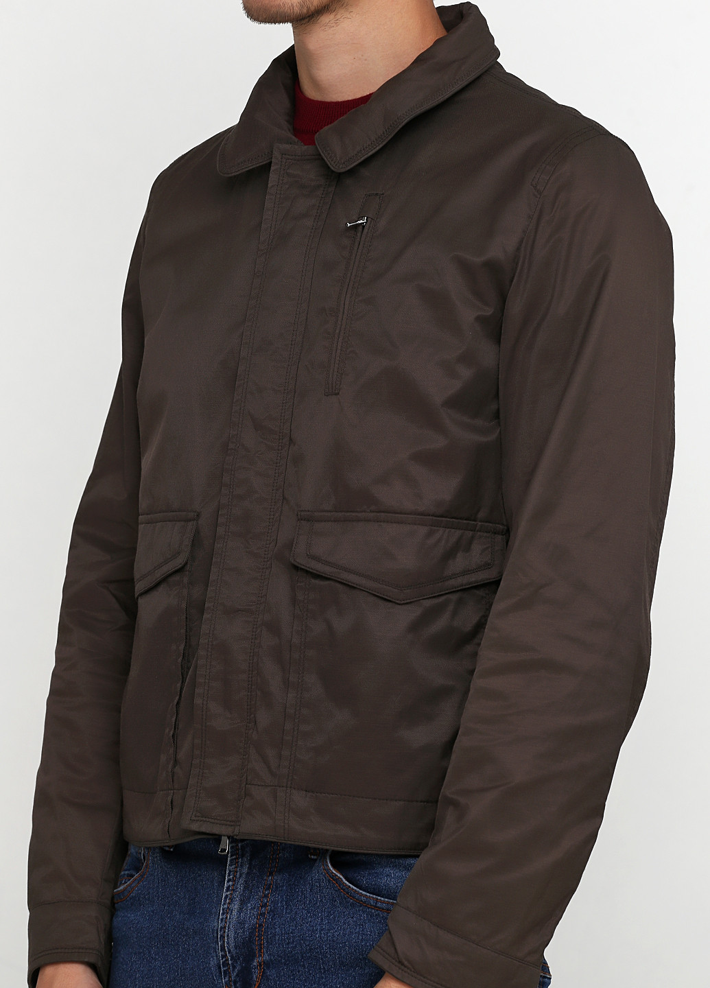 Темно-коричневая демисезонная куртка DKNY
