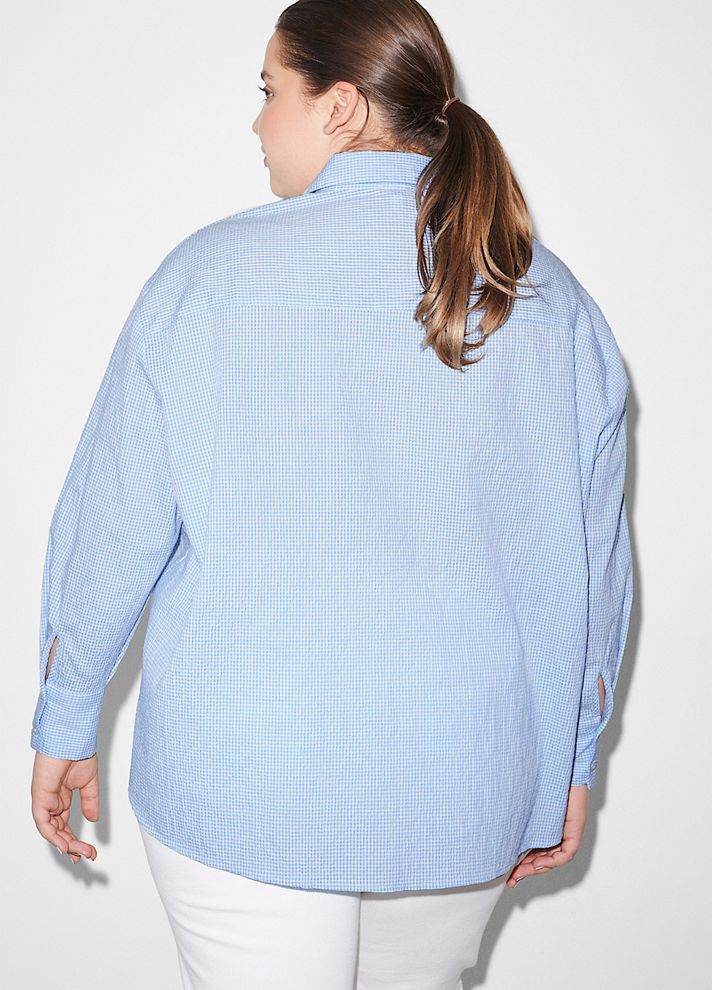 Голубой кэжуал рубашка однотонная C&A