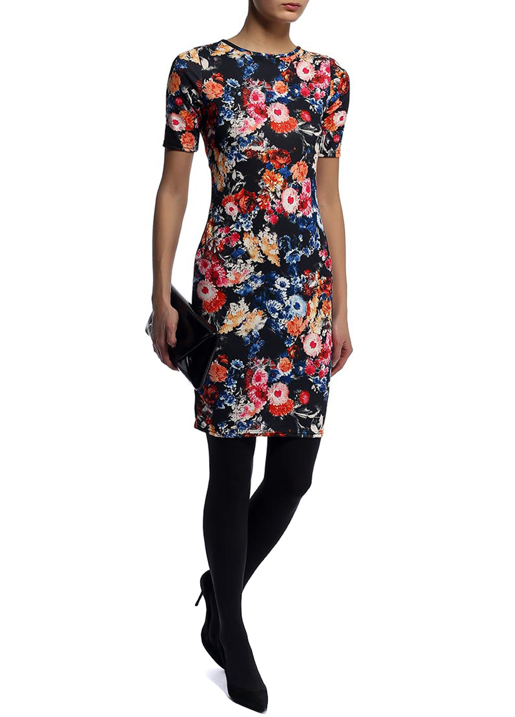 Комбинированное кэжуал платье Amplebox с цветочным принтом