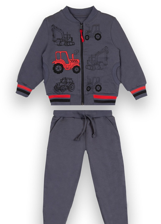 Темно-сірий демісезонний детский костюм для мальчика ks-21-62-1 *бип*дитячий костюм для хлопчика ks-21-62-9 Габби