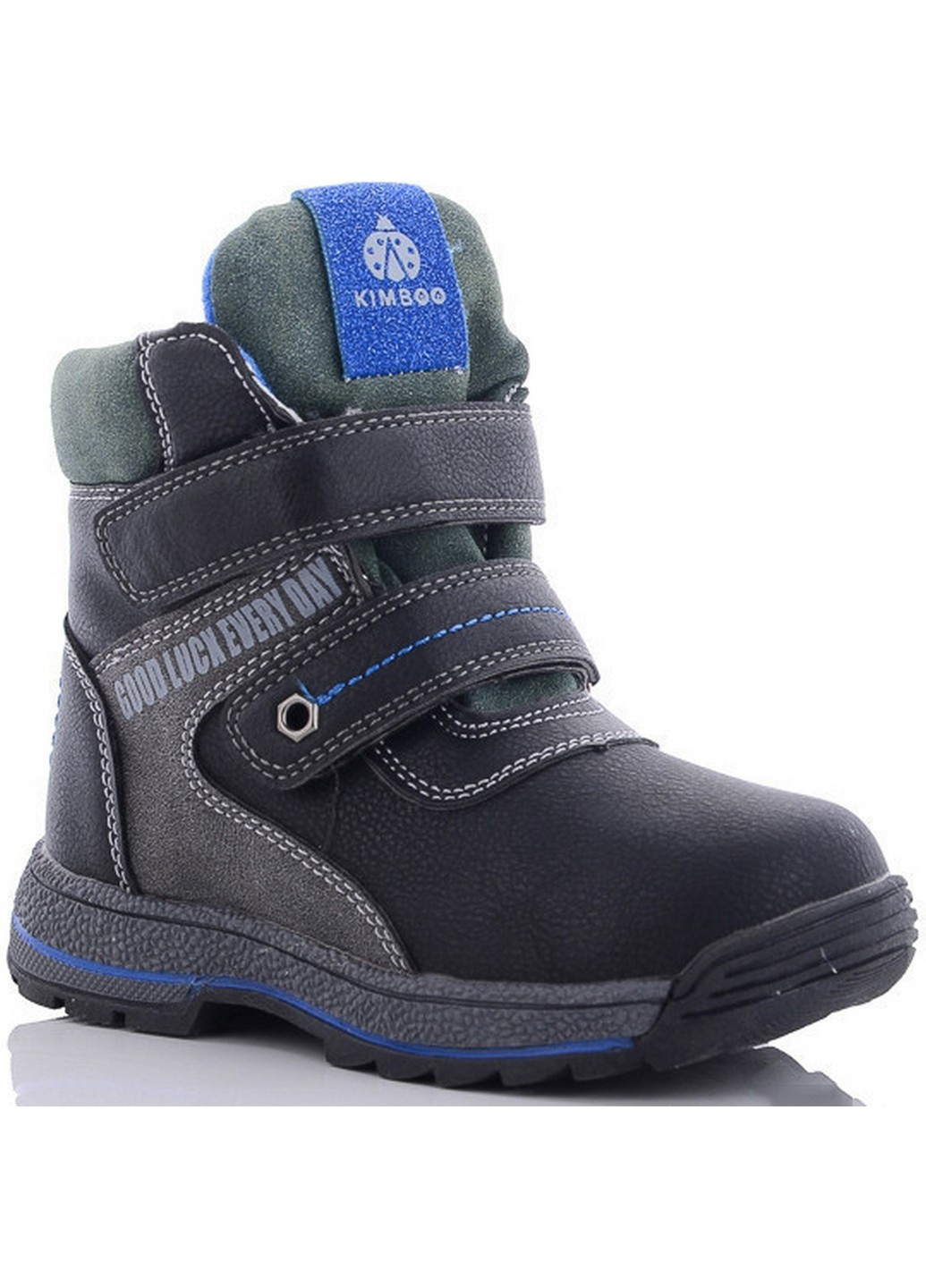 Черные кэжуал осенние зимние ботинки с натуральной шерстью xt81-2a черно-серый Kimbo