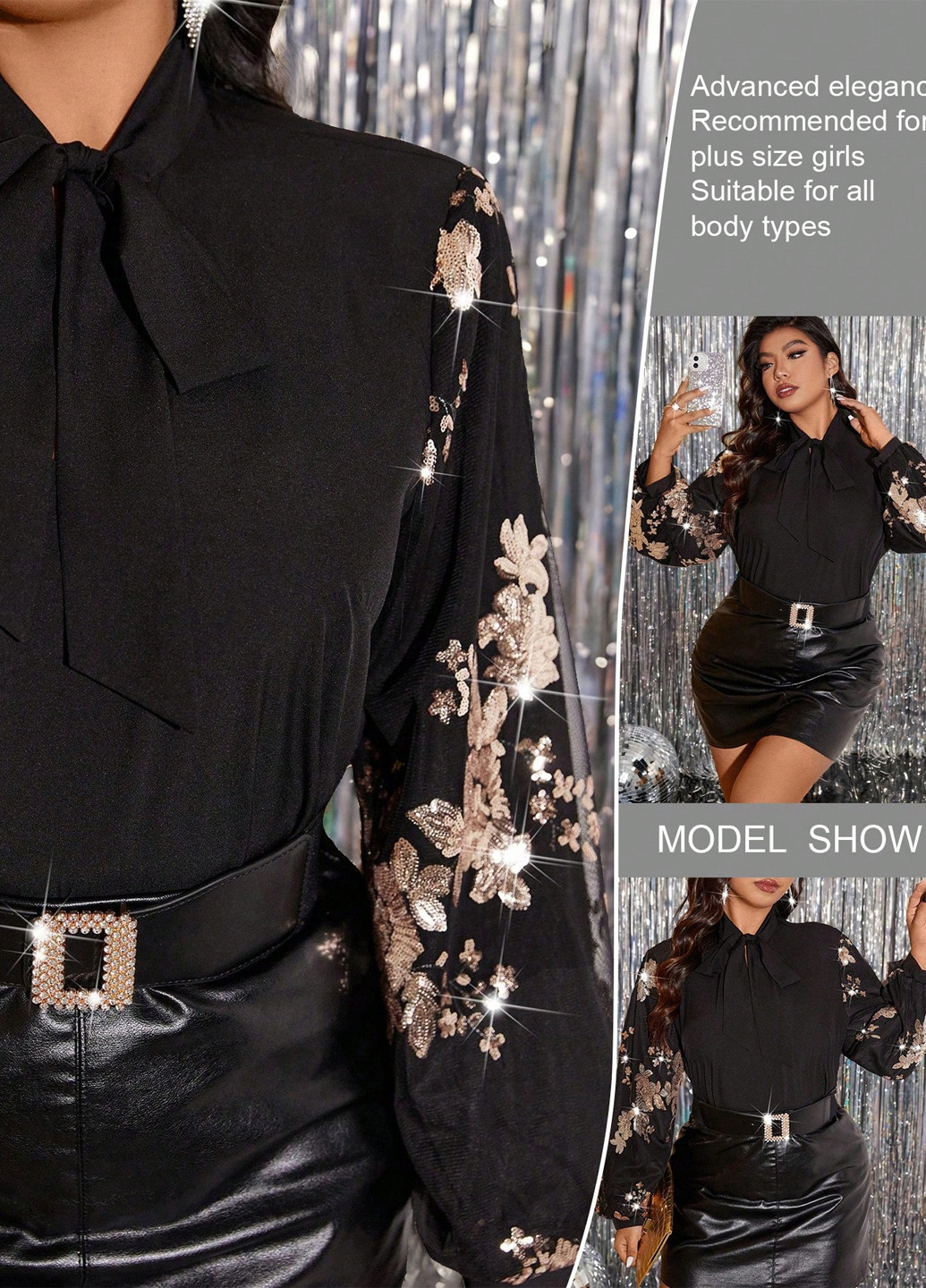 Чорна блуза SHEIN