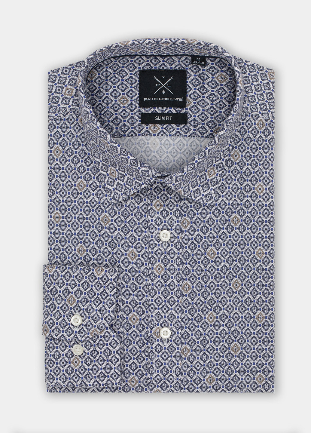 Синяя кэжуал рубашка с геометрическим узором Pako Lorente