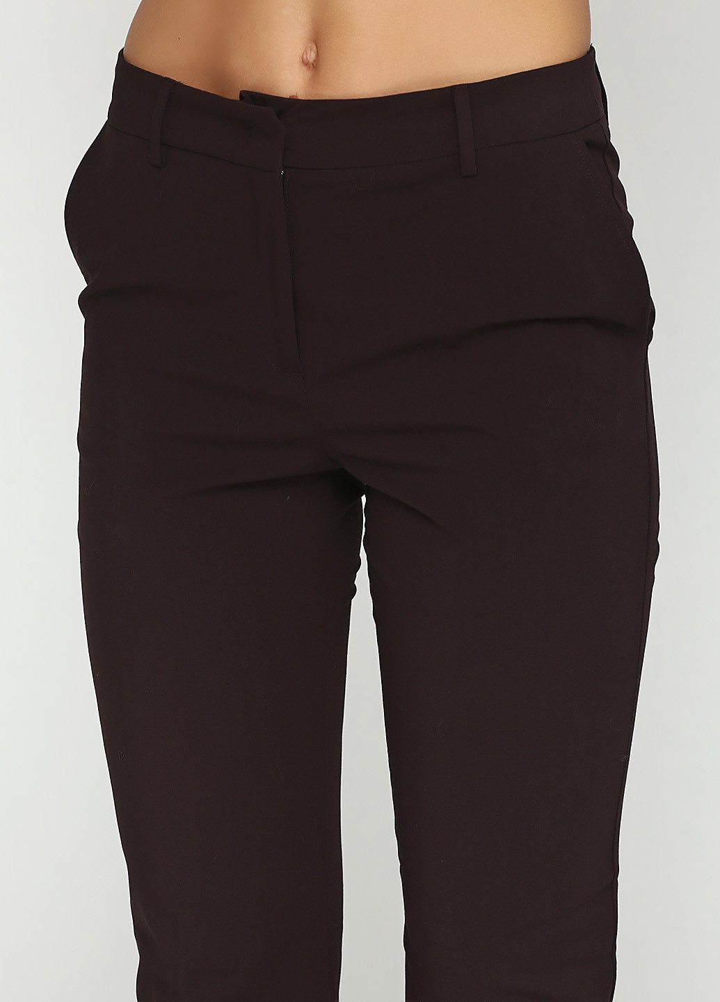 Темно-коричневые классические демисезонные прямые брюки Stefanel
