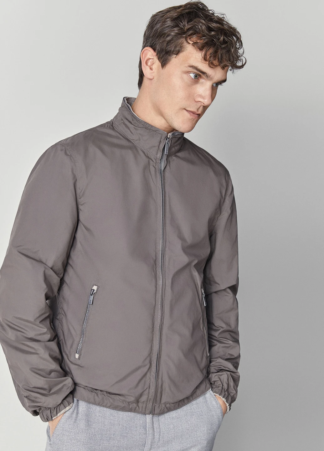 Серая демисезонная куртка двухсторонняя Massimo Dutti