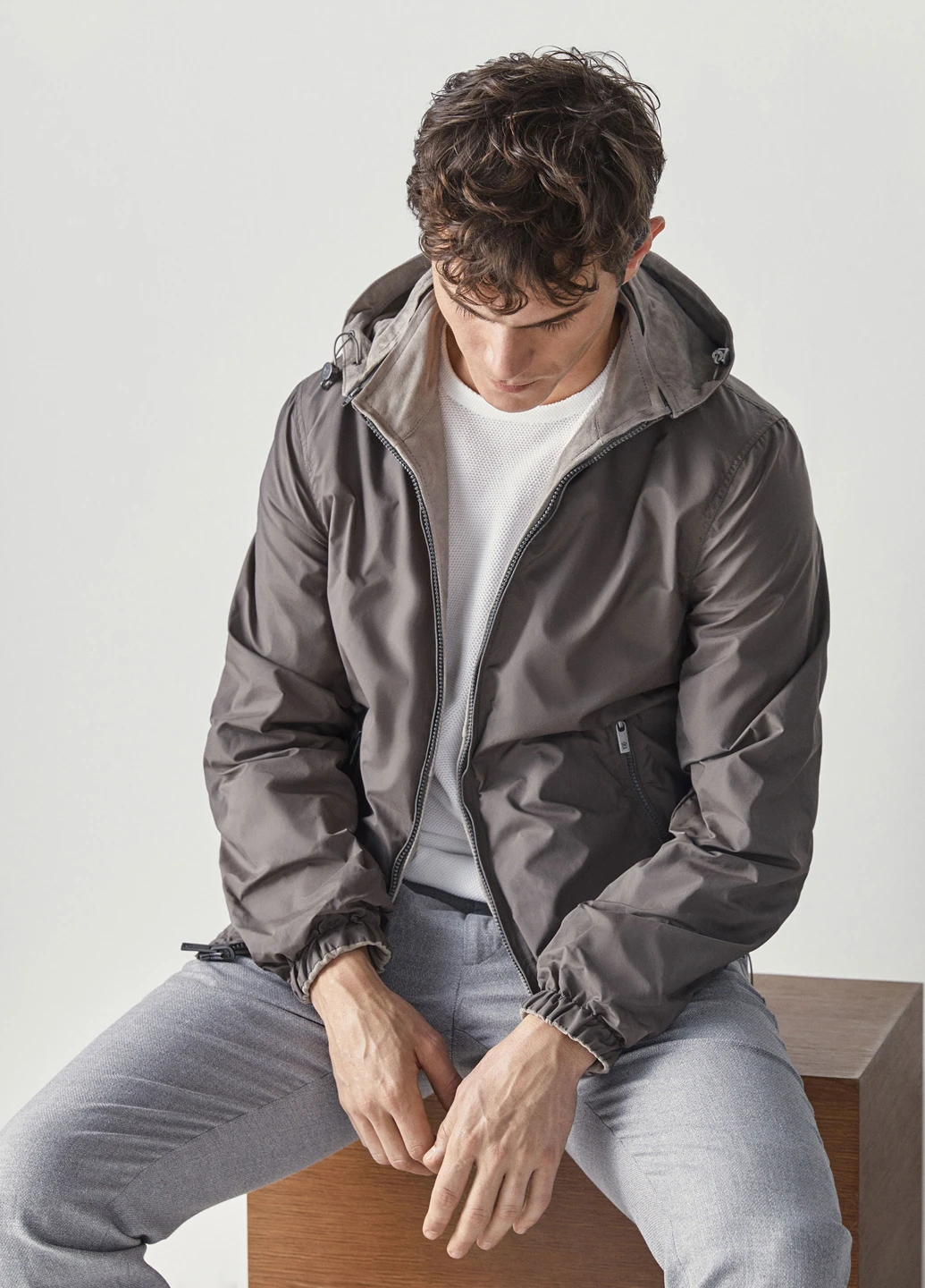 Серая демисезонная куртка двухсторонняя Massimo Dutti