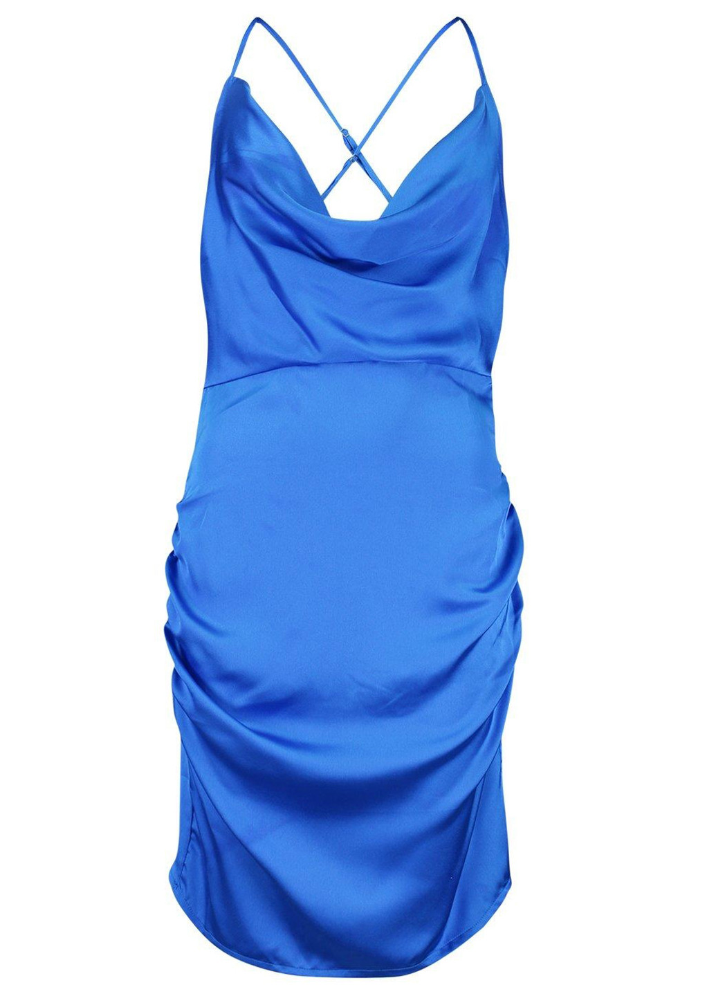 Синя кежуал сукня сукня-комбінація, з відкритою спиною Boohoo однотонна