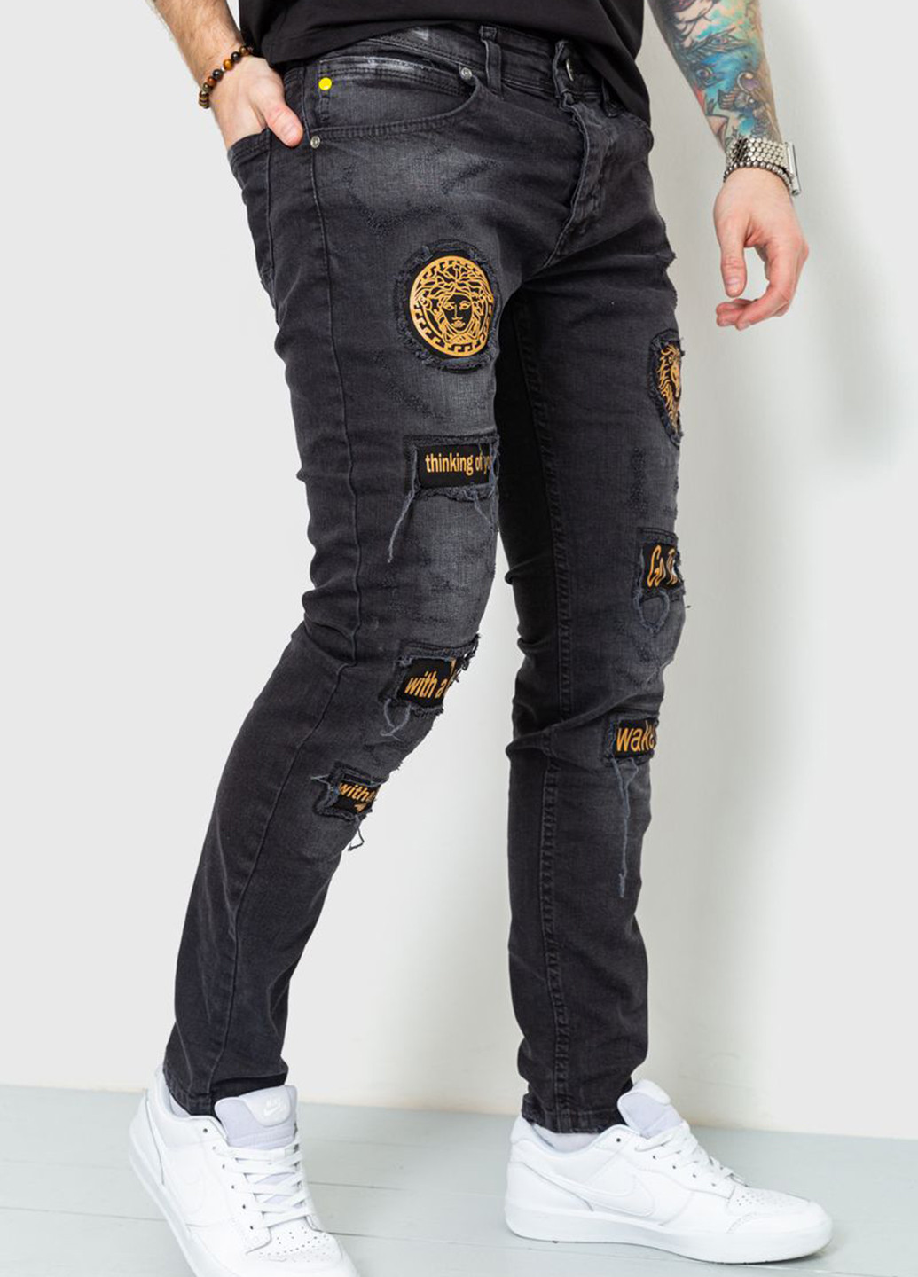 Черные демисезонные скинни джинсы Ager