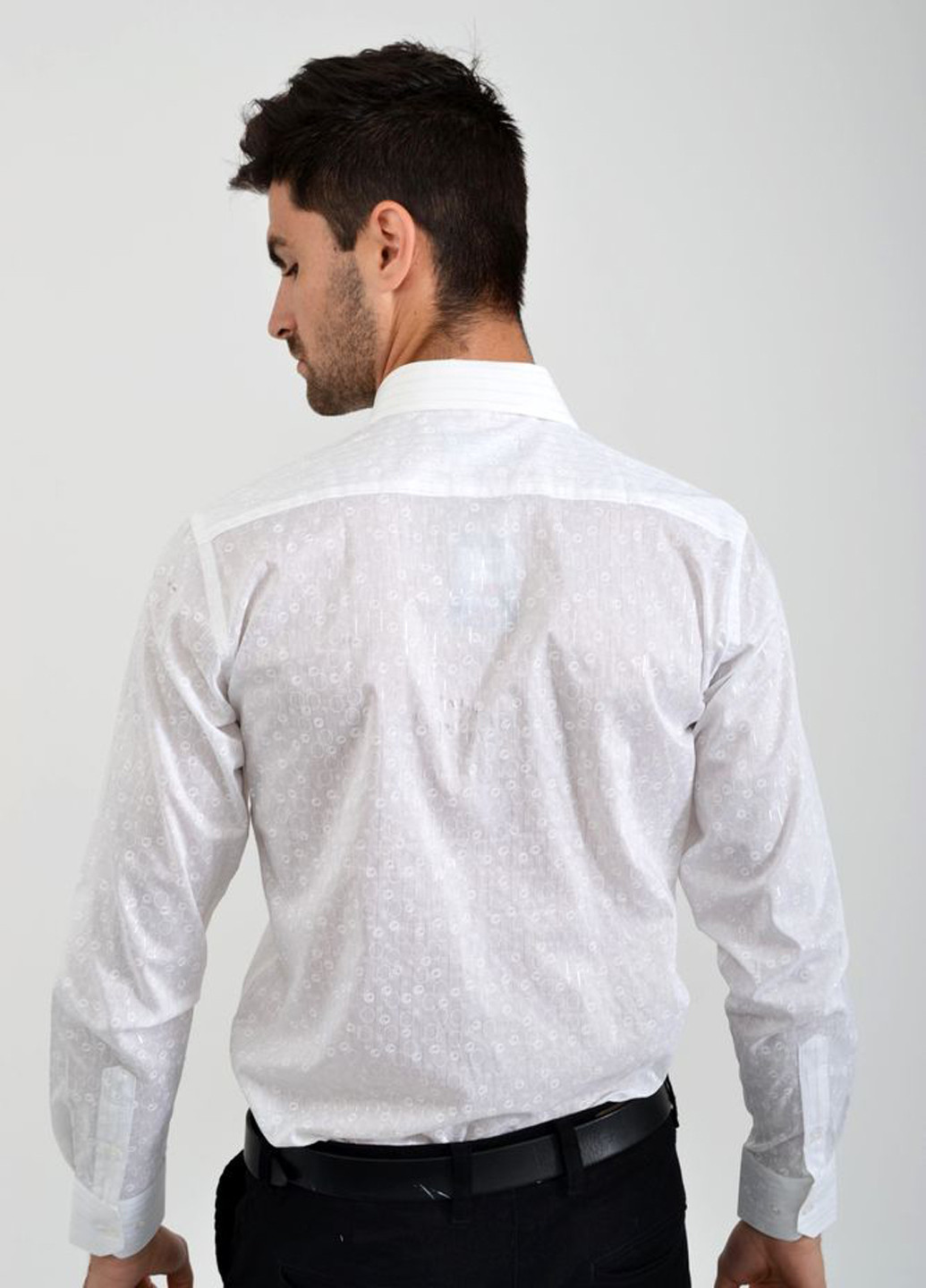Молочная кэжуал рубашка с рисунком Ager с длинным рукавом
