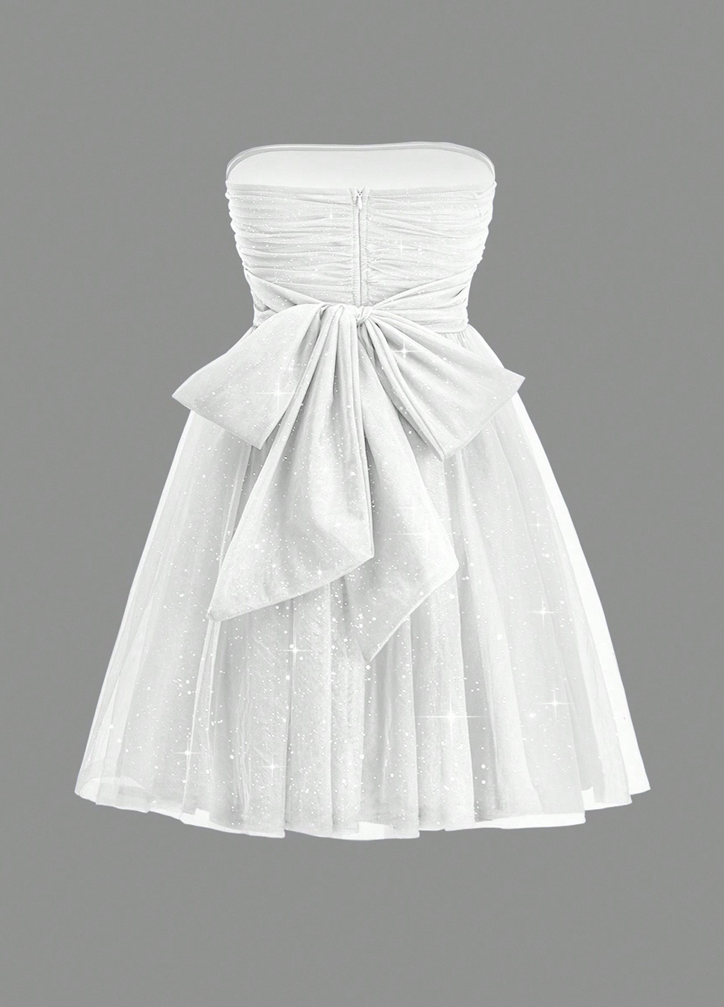 Белое праздничный, коктейльное, вечернее платье клеш, с открытыми плечами, с открытой спиной SHEIN однотонное