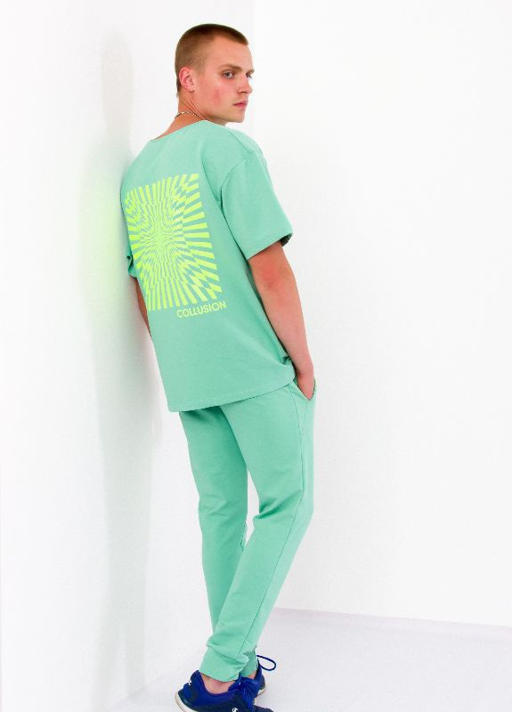 Зелений літній костюм чоловічий (футболка+брюки) Носи своє 8212