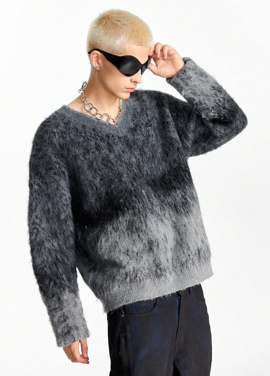 Темно-сірий зимовий пуловер пуловер SHEIN