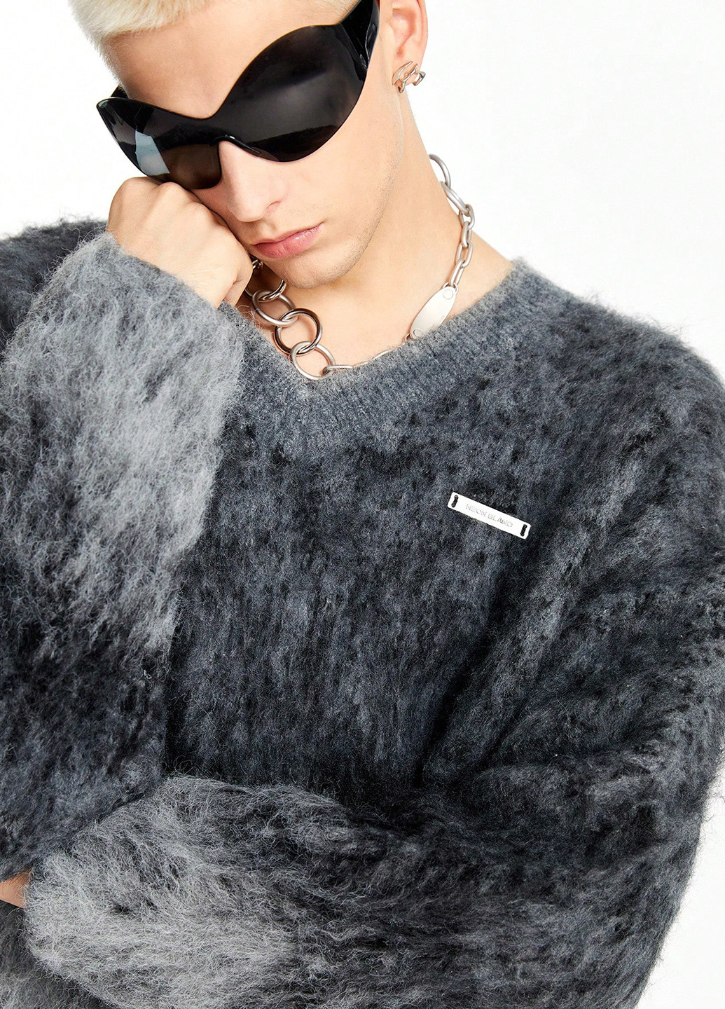 Темно-сірий зимовий пуловер пуловер SHEIN