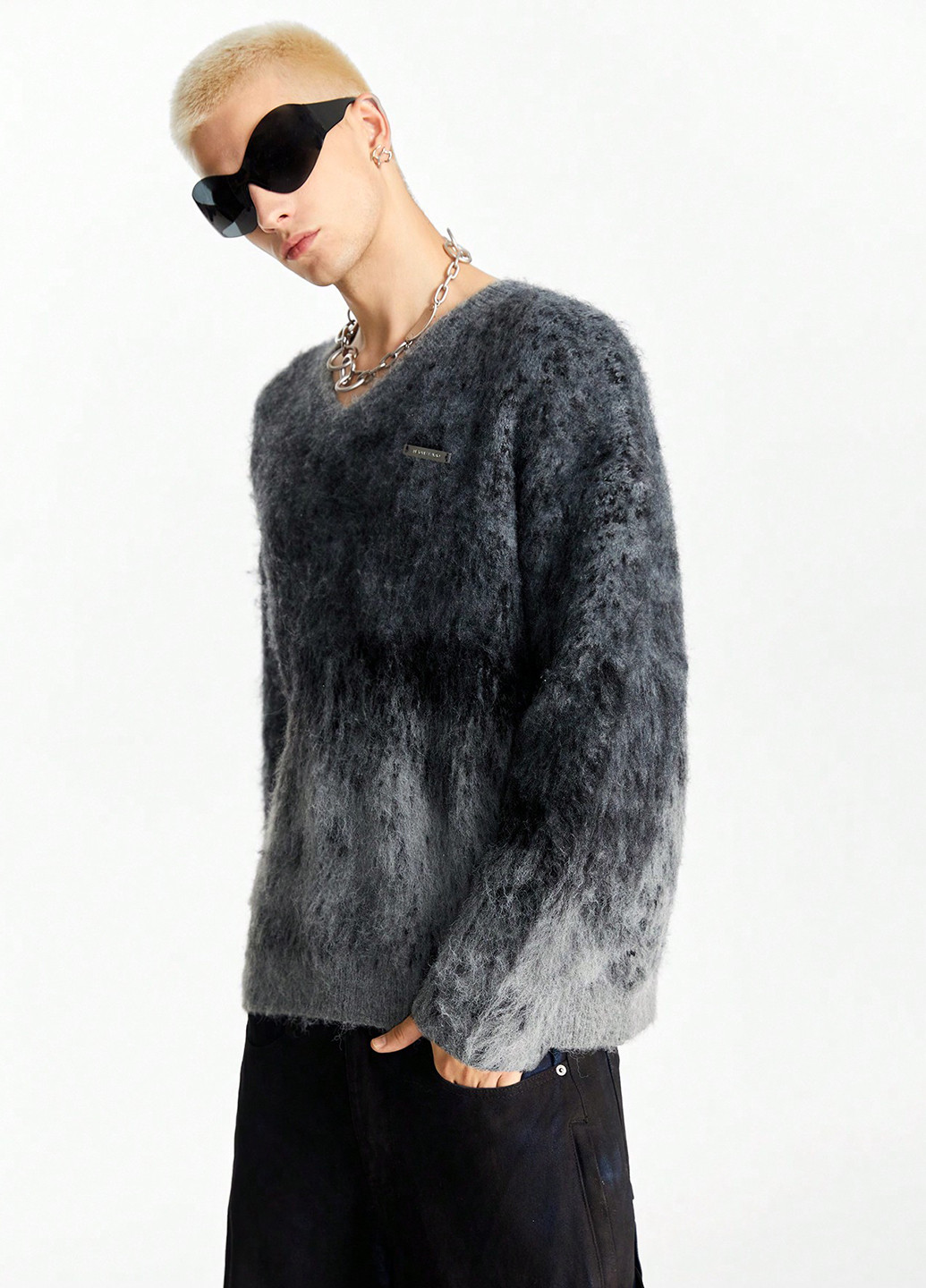 Темно-сірий зимовий пуловер пуловер SHEIN